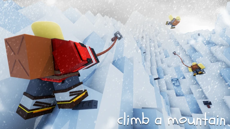 Thumbnail of a small team climbing the peak of the mountain